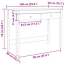 vidaXL Asztal fiókkal Max Barna 100 x 50 x 78 cm Tömör fenyőfa