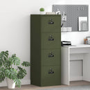 vidaXL Irattároló Szekrény fiókkal zárral Olajzöld 45,5 x 42 x 139 cm