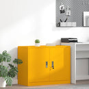 vidaXL Tárolószekrény Mustár sárga 90 x 40 x 70 cm Acél