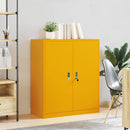 vidaXL Tárolószekrény Mustár sárga 90 x 40 x 105 cm Acél