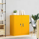 vidaXL Tárolószekrény Mustár sárga 80 x 40 x 90 cm Acél