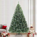 vidaXL Műanyag Rugalmas Karácsonyfát Havas Flokkal Fehér 240 cm