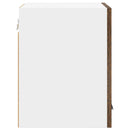 vidaXL Függő szekrény tárolóval Riga 2 pcs Füstölt tölgy és fehér