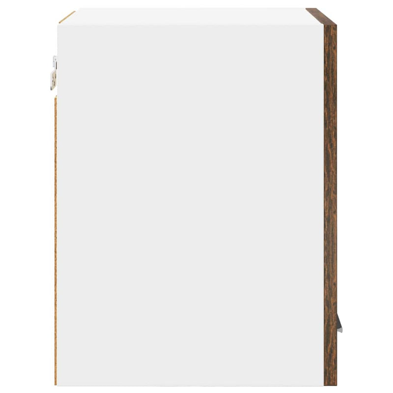 vidaXL Függő szekrény tárolóval Riga 2 pcs Füstölt tölgy és fehér