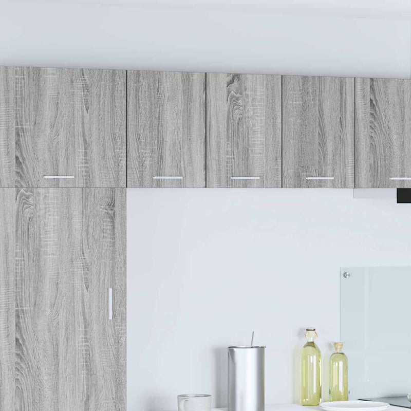 vidaXL Függő szekrény tárolóval Riga 2 pcs Szürke Sonoma és fehér