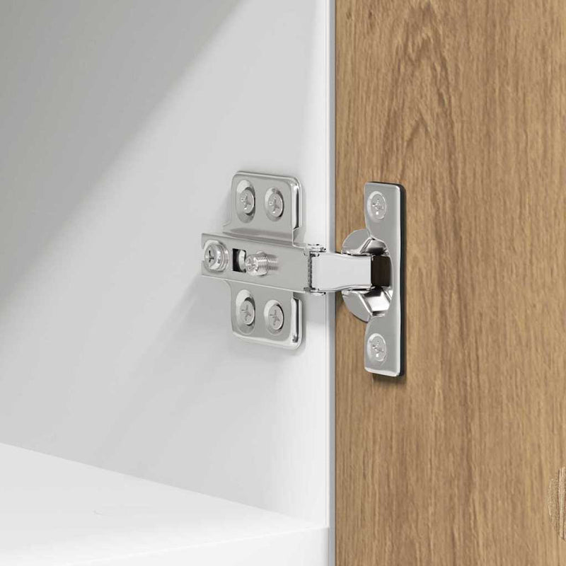 vidaXL Függő szekrény tárolóval Riga 2 pcs Artisan tölgy és fehér