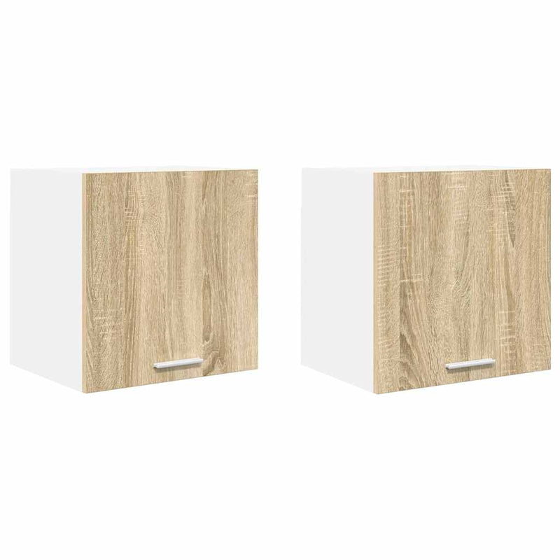 vidaXL Függő szekrény Riga 2 pcs Sonoma tölgy és fehér 40 x 31 x 40 cm
