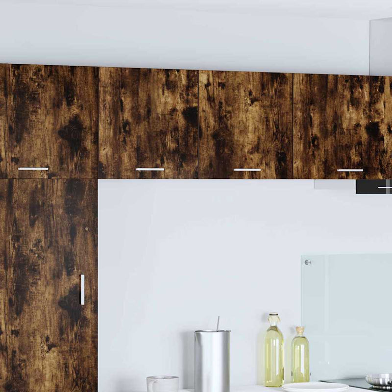 vidaXL Függő szekrény tárolóval Riga 2 pcs Füstölt tölgy és fehér