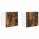 vidaXL Függő szekrény 2 pcs Füstölt tölgy és fehér 40 x 31 x 40 cm