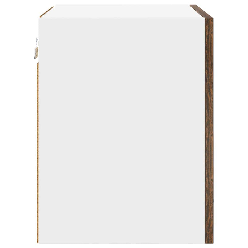vidaXL Függő szekrény tárolóval Riga 2 pcs Füstölt tölgy és fehér