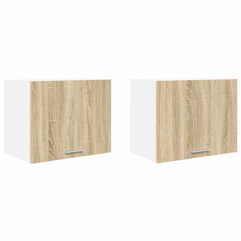 vidaXL Függő szekrény Riga 2 pcs Sonoma tölgy és fehér 50 x 31 x 40 cm