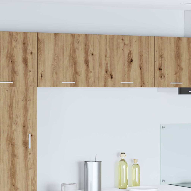 vidaXL Függő szekrény tárolóval Riga 2 pcs Artisan tölgy és fehér