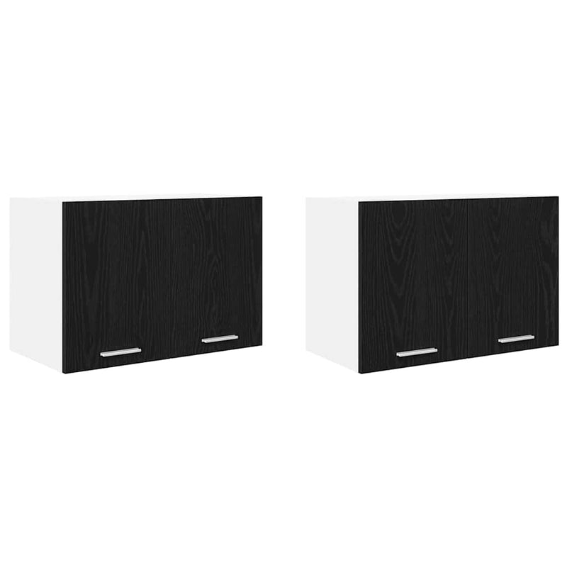 vidaXL Függő szekrény Riga 2 pcs Fekete tölgy és fehér 60 x 31 x 40 cm