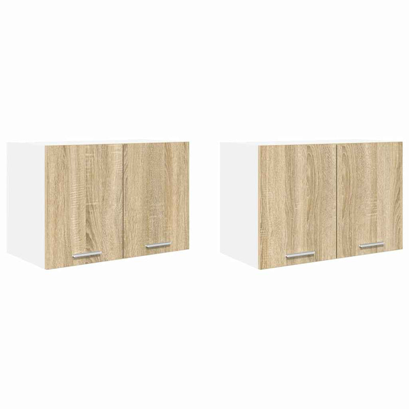 vidaXL Függő szekrény Riga 2 pcs Sonoma tölgy és fehér 60 x 31 x 40 cm