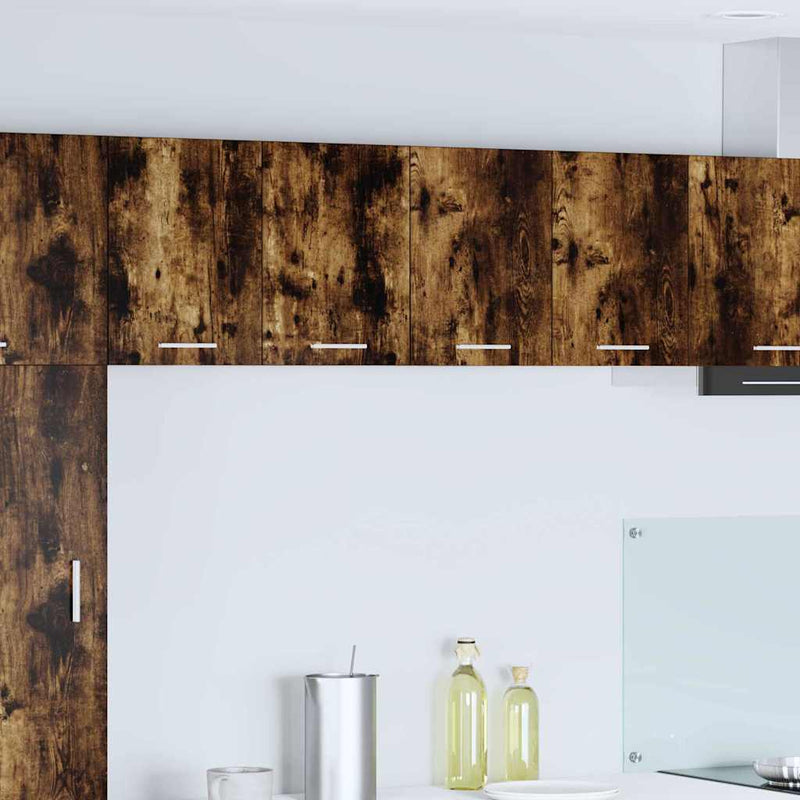 vidaXL Függő szekrény tárolóval Riga 2 pcs Füstölt tölgy és fehér