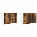 vidaXL Függő szekrény 2 pcs Füstölt tölgy és fehér 60 x 31 x 40 cm