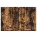 vidaXL Függő szekrény tárolóval Riga 2 pcs Füstölt tölgy és fehér