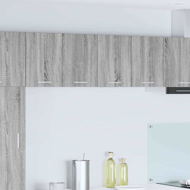 vidaXL Függő szekrény tárolóval Riga 2 pcs Szürke Sonoma és fehér