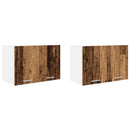 vidaXL Függő szekrény 2 pcs Régi fa és fehér 60 x 31 x 40 cm Faanyag