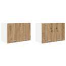 vidaXL Függő szekrény 2 pcs Artisan tölgy és fehér 60 x 31 x 40 cm