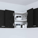 vidaXL Függő szekrény Riga Fekete tölgy és fehér 57 x 57 x 40 cm