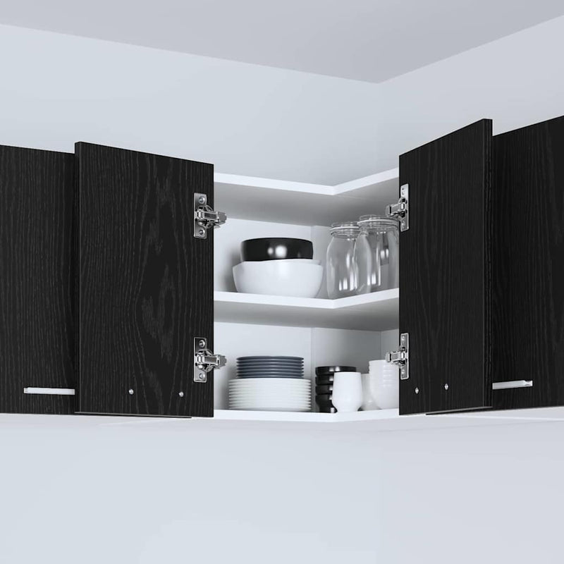 vidaXL Függő szekrény Riga Fekete tölgy és fehér 57 x 57 x 40 cm