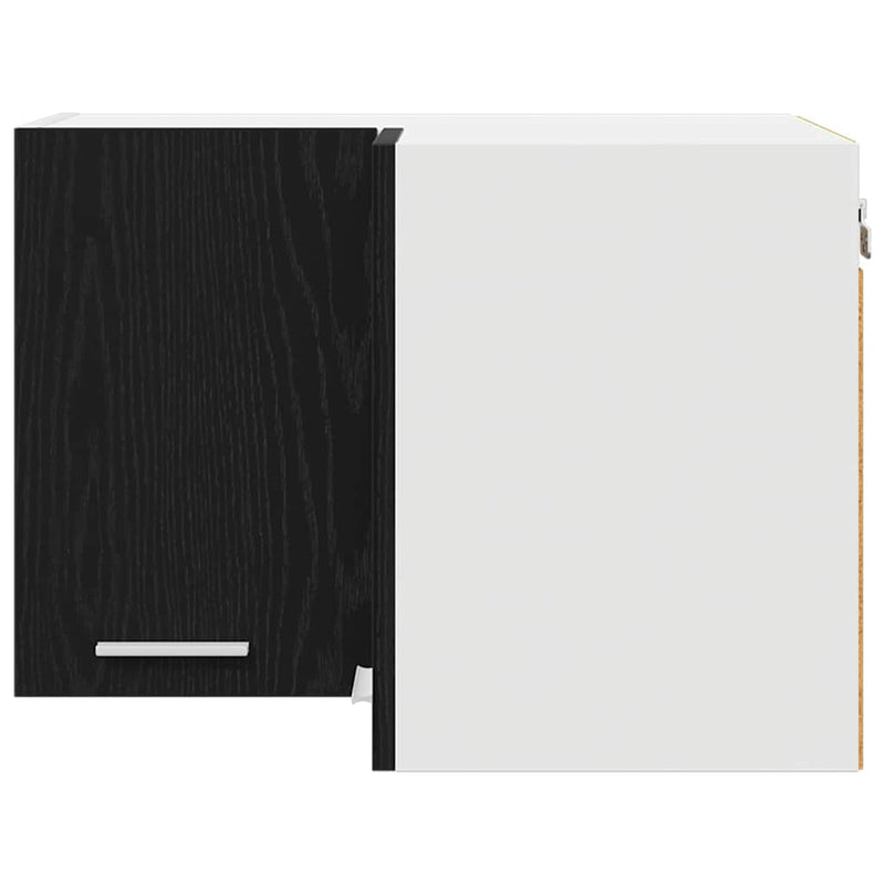 vidaXL Függő szekrény Riga Fekete tölgy és fehér 57 x 57 x 40 cm