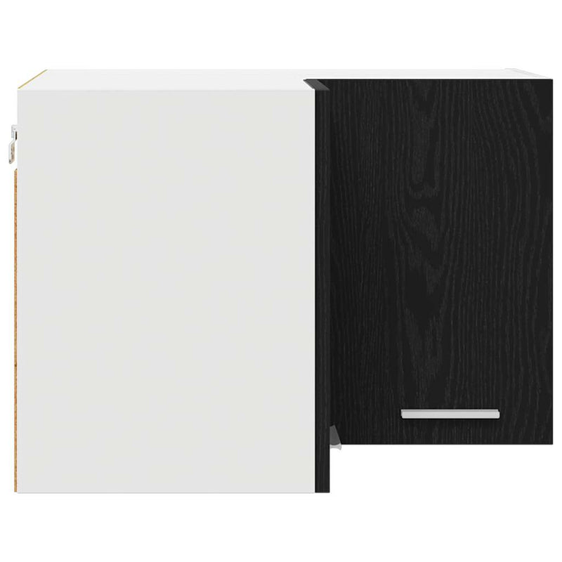 vidaXL Függő szekrény Riga Fekete tölgy és fehér 57 x 57 x 40 cm