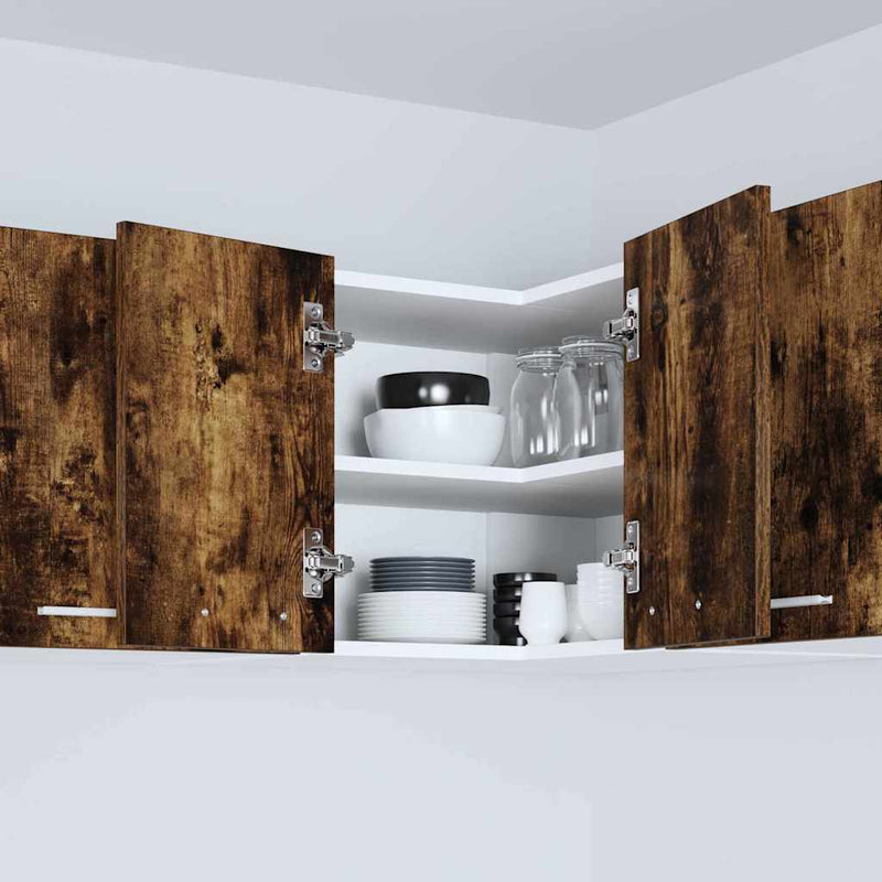 vidaXL Függő szekrény Riga Füstölt tölgy és fehér 57 x 57 x 40 cm