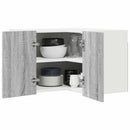 vidaXL Függő szekrény Szürke Sonoma és fehér 57 x 57 x 40 cm Faanyag