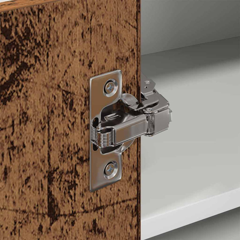 vidaXL Függő szekrény Riga Régi fa és fehér 57 x 57 x 40 cm Faanyag