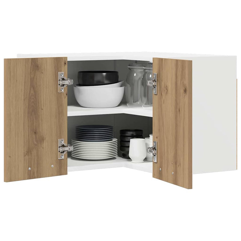 vidaXL Függő szekrény Riga Artisan tölgy és fehér 57 x 57 x 40 cm