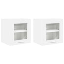 vidaXL Függő szekrény tárolóval 2 pcs Fehér 40 x 31 x 40 cm Faanyag