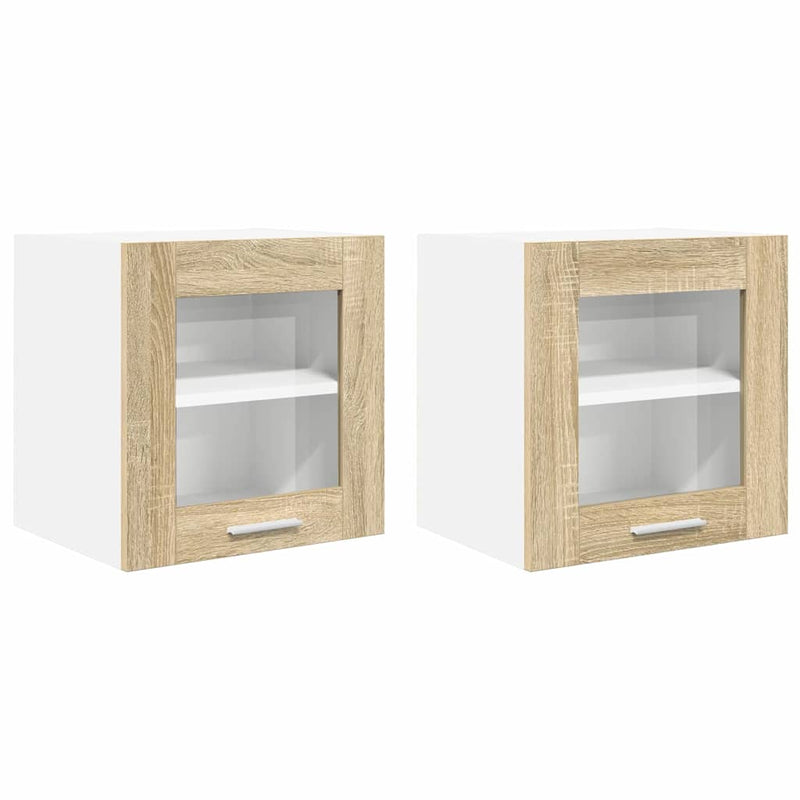 vidaXL Függő szekrény Riga 2 pcs Sonoma tölgy 40 x 31 x 40 cm Faanyag