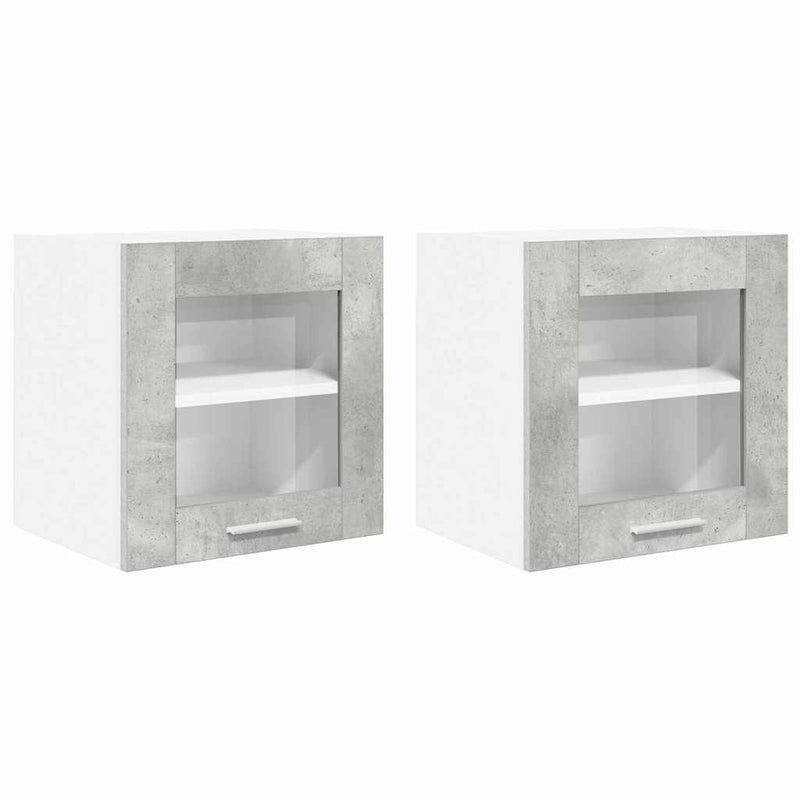 vidaXL Függő szekrény Riga 2 pcs Beton Szürke 40 x 31 x 40 cm Faanyag