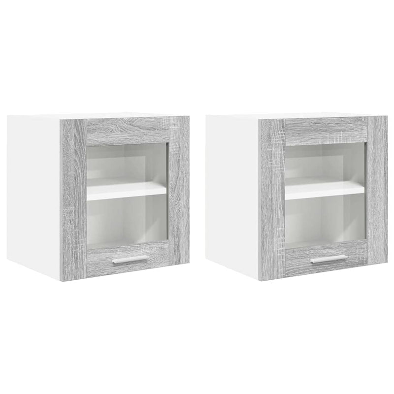 vidaXL Függő szekrény Riga 2 pcs Szürke Sonoma 40 x 31 x 40 cm Faanyag