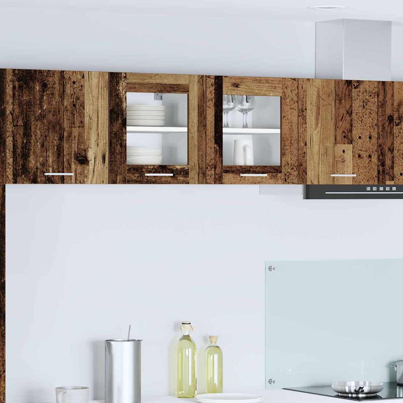 vidaXL Függő szekrény tárolóval Riga Öreg fa 40 x 31 x 40 cm Faanyag