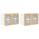 vidaXL Függő szekrény 2 pcs Sonoma tölgy 60 x 31 x 40 cm Faanyag