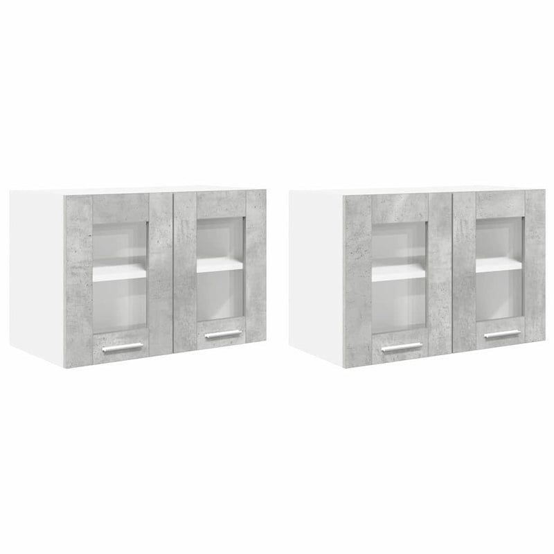 vidaXL Függő szekrény Riga 2 pcs Beton Szürke 60 x 31 x 40 cm Faanyag