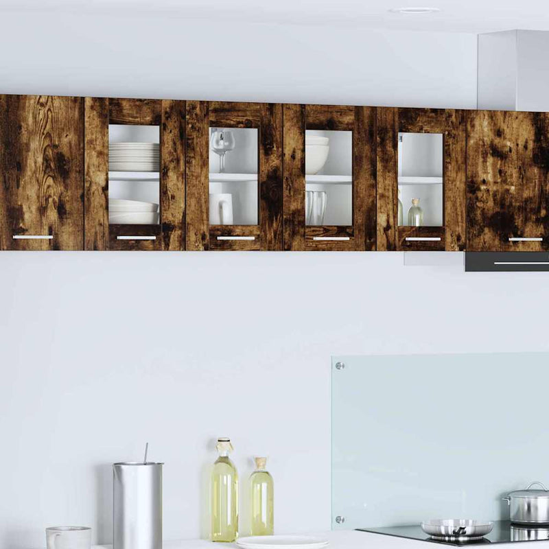 vidaXL Függő szekrény Riga 2 pcs Füstölt tölgy 60 x 31 x 40 cm Faanyag