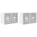 vidaXL Függő szekrény 2 pcs Szürke Sonoma 60 x 31 x 40 cm Faanyag