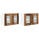vidaXL Függő szekrény tárolóval 2 pcs Öreg fa 60 x 31 x 40 cm Faanyag