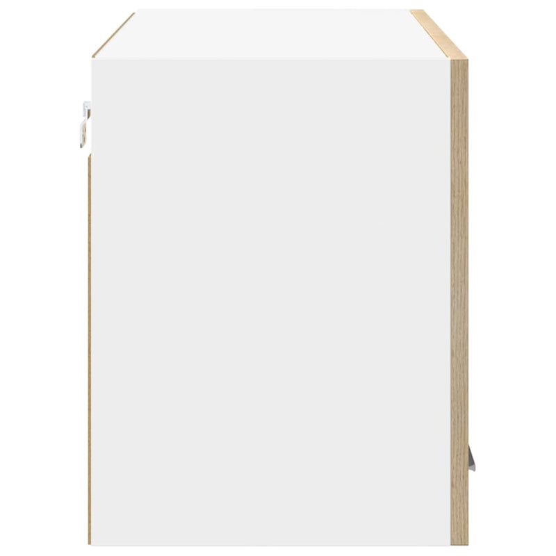 vidaXL Függő szekrény Riga Sonoma tölgy és fehér 80 x 31 x 40 cm