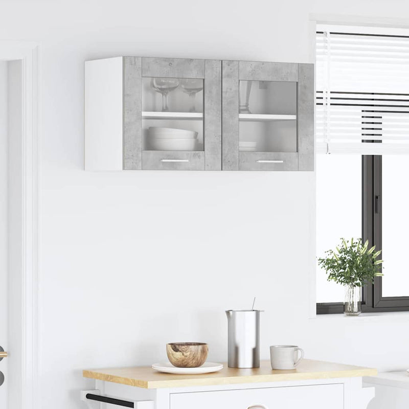 vidaXL Függő szekrény Riga Beton szürke és fehér 80 x 31 x 40 cm