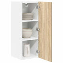 vidaXL Függő szekrény 2 pcs Sonoma tölgy és fehér 30 x 31 x 80 cm