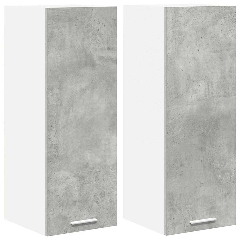 vidaXL Függő szekrény Riga 2 pcs Beton szürke és fehér 30 x 31 x 80 cm