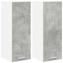 vidaXL Függő szekrény 2 pcs Beton szürke és fehér 30 x 31 x 80 cm