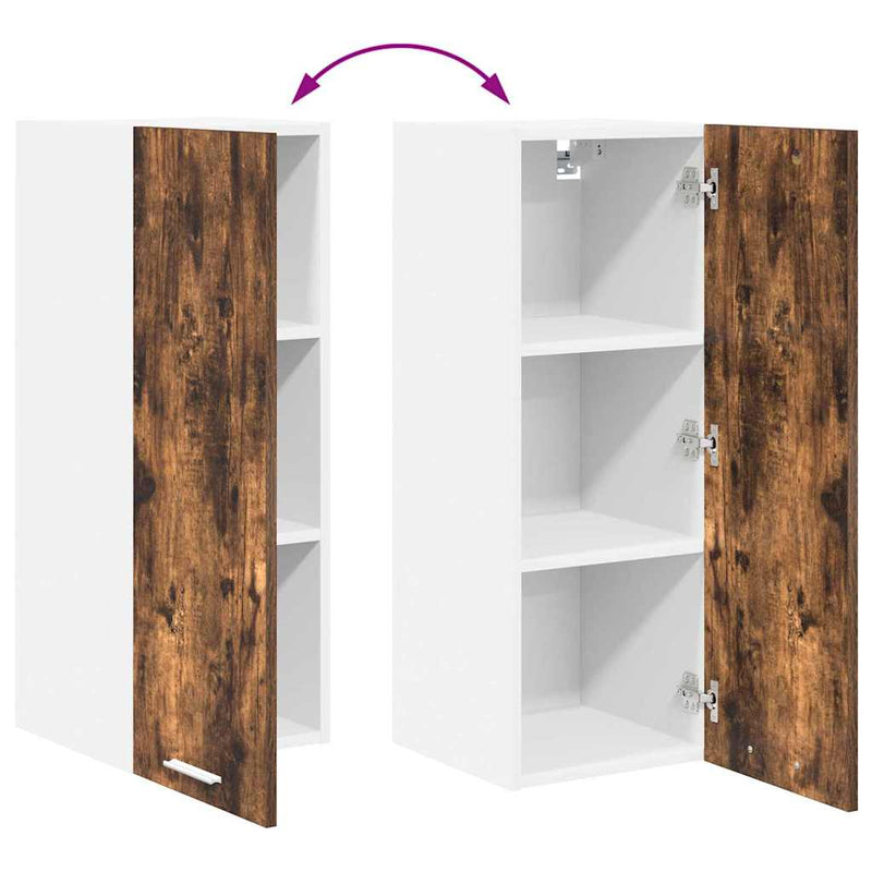 vidaXL Függő szekrény Riga Füstölt tölgy és fehér 30 x 31 x 80 cm