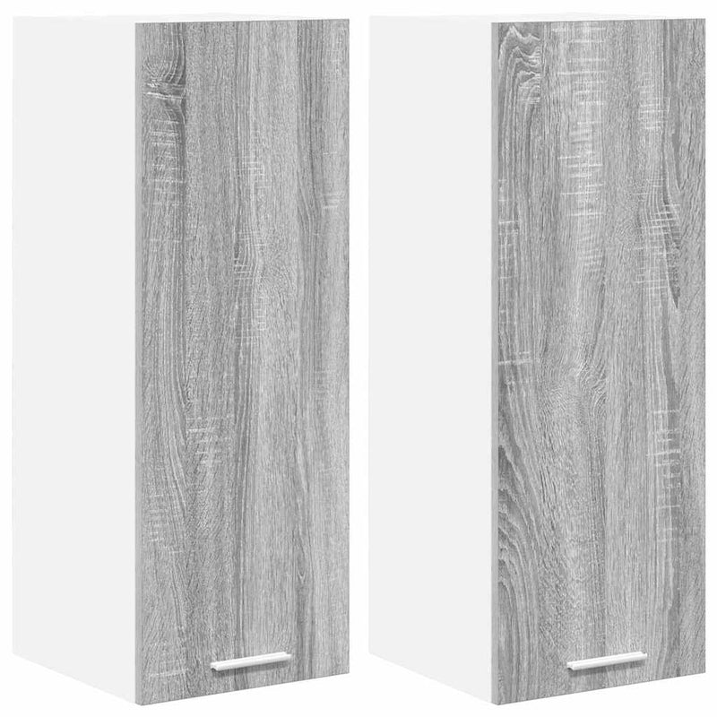 vidaXL Függő szekrény tárolóval Riga 2 pcs Szürke Sonoma és fehér