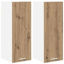 vidaXL Függő szekrény tárolóval Riga 2 pcs Artisan tölgy és fehér